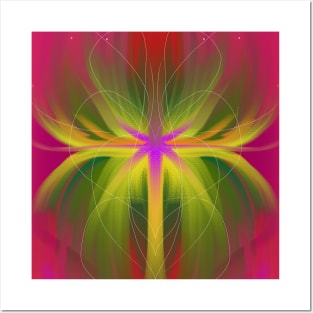 Floral abstract paint pink Posters and Art